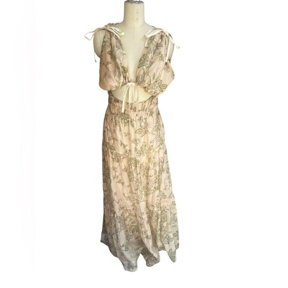 Mon-Renn Anthropologie wildflower boho maxi dress size medium - Picture 9 of 11